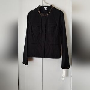 Apt9 Jacket Sequined and Beaded Black Blazer (XL)